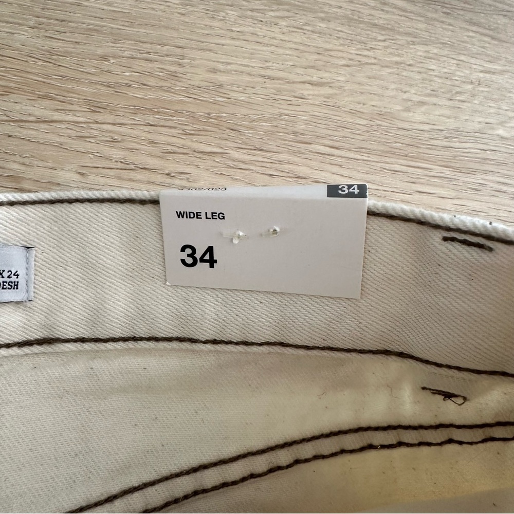 Zara Women’s Cream Wide Leg Jeans - Picture 5 of 11